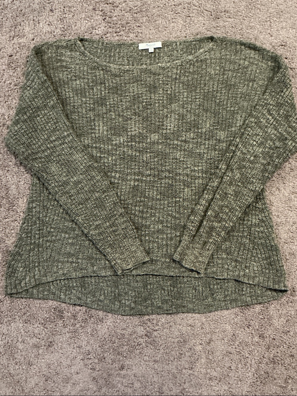 Madewell Olive Green 100% Cotton Knit Sweater